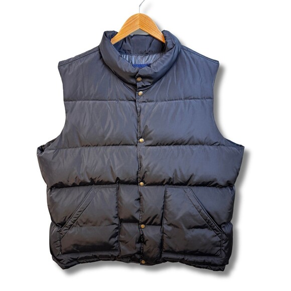 Lands' End Down Puffer Vest Men's XXL 50-52 Black 80/20 Goose Down Feather Warm - Picture 1 of 11